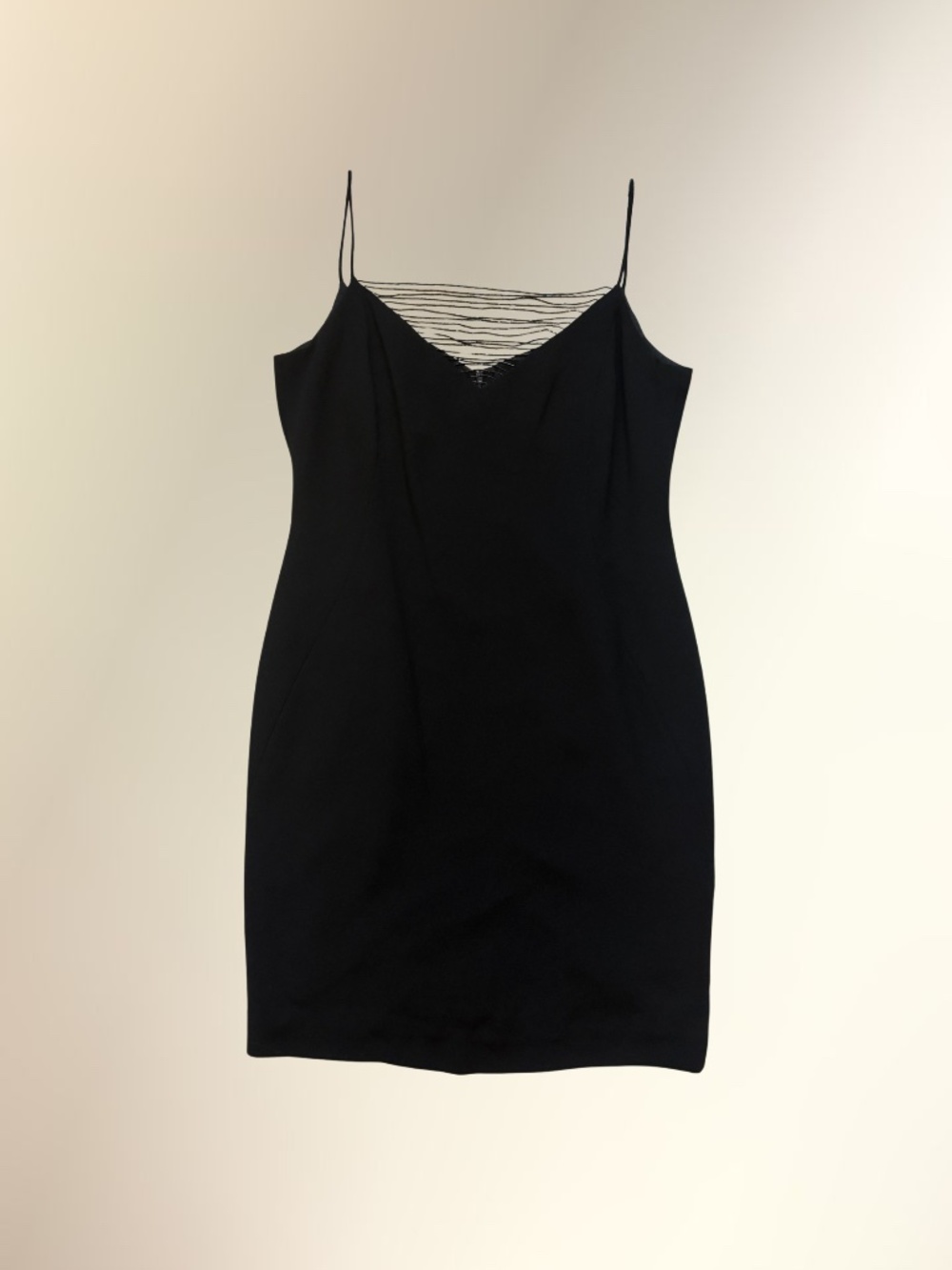 Y2K Jones New York Black Pintuck V-Neck Slip Mini Dress
